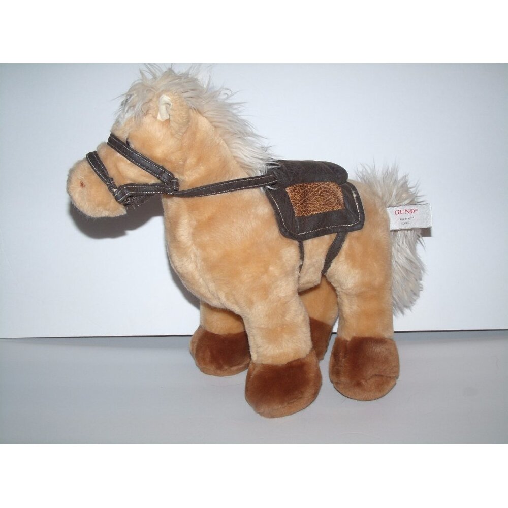 Gund Tan Hilton Horse Pony Brown Saddle #30065 Plush 12"x12"